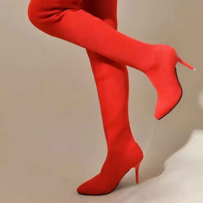 Women's Over-the-Knee Stretch Sock Stiletto Boots